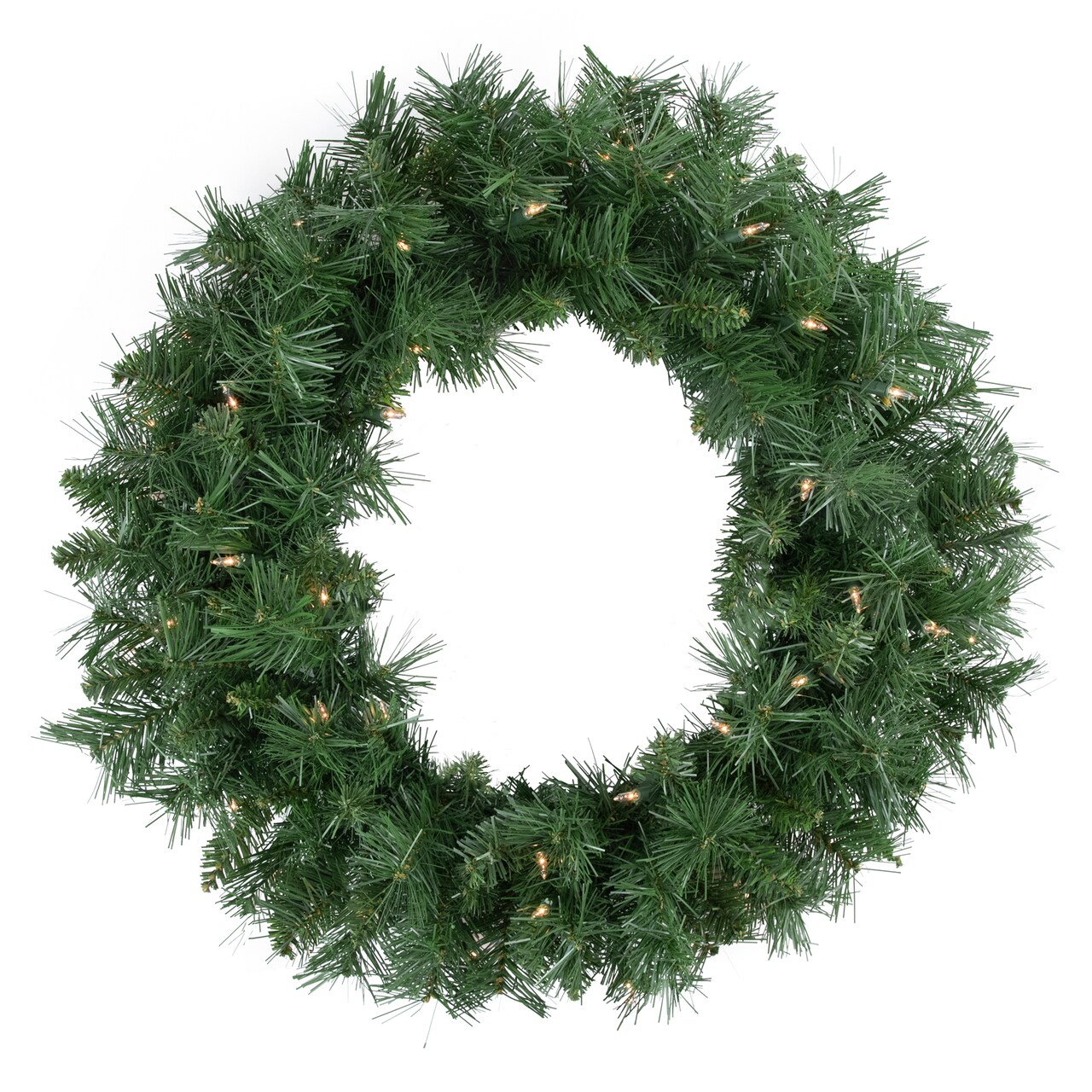 Northlight Pre-lit Chatham Pine Artificial Christmas Wreath, 24-Inch, Clear Lights